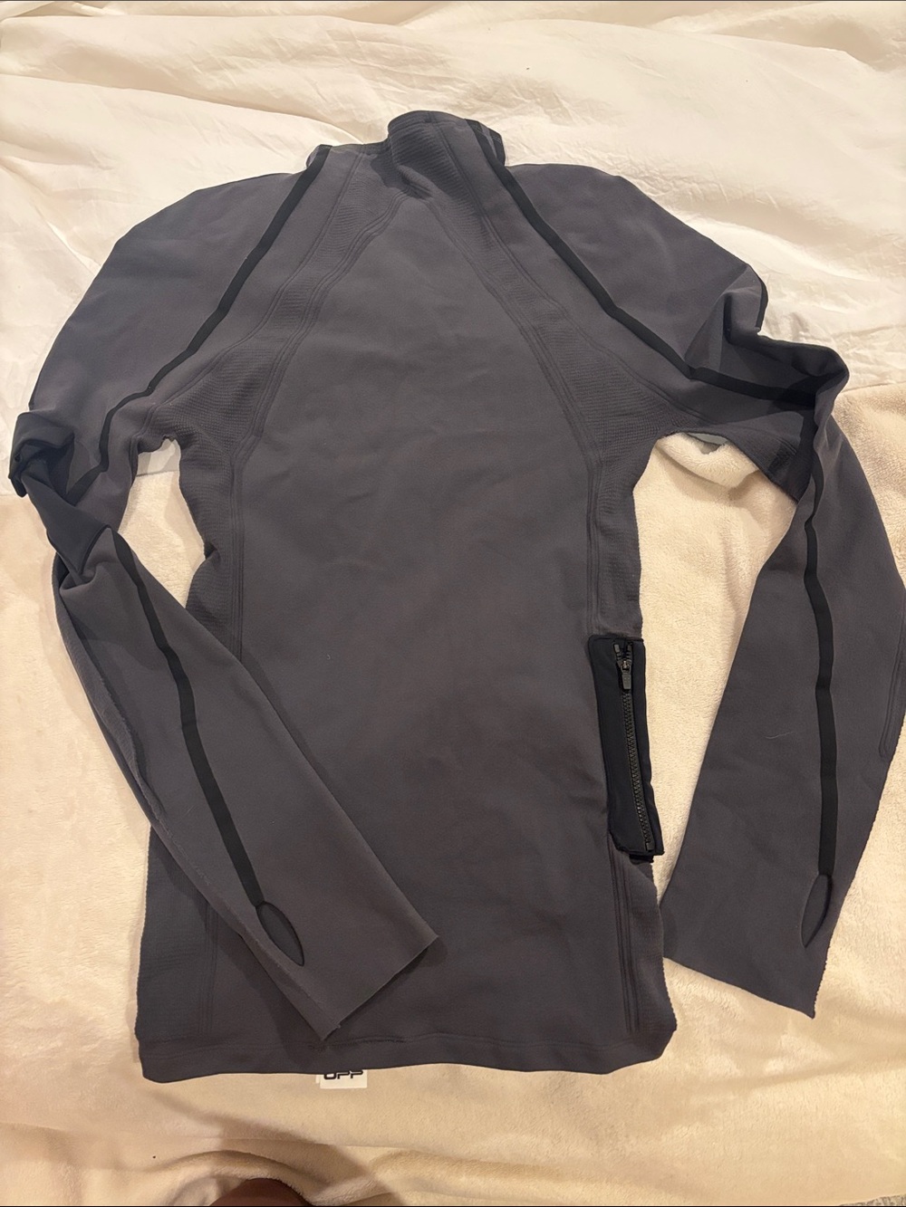 Off-White active dark grey Half-Zip Performance Top size L large - Picture 9 of 9